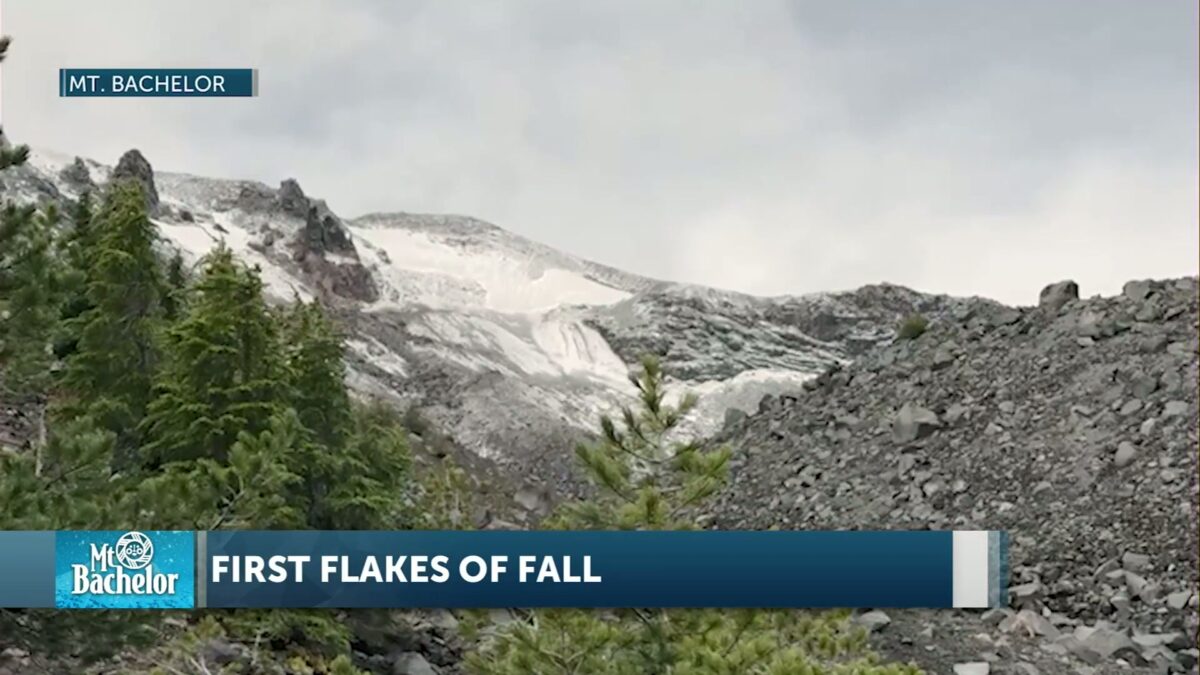 Welcome sign of the season: The first snow of fall dusts Mt. Bachelor
