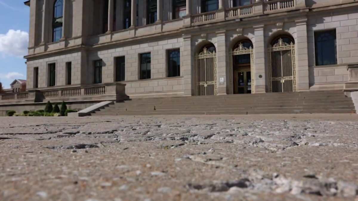 Widespread sidewalk repairs underway at Civic Center Park