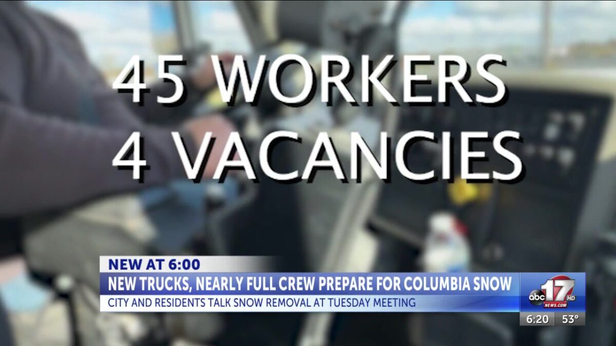 Nearly full crew prepares for Columbia snow with new trucks