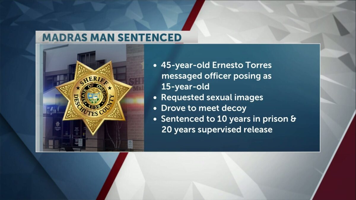 Madras sex offender gets federal prison term for trying to lure ‘teen girl’ who actually was undercover deputy