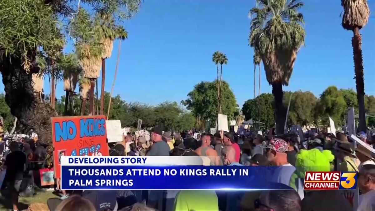 Thousands gather in Sunrise Park for ‘No Kings Rally’