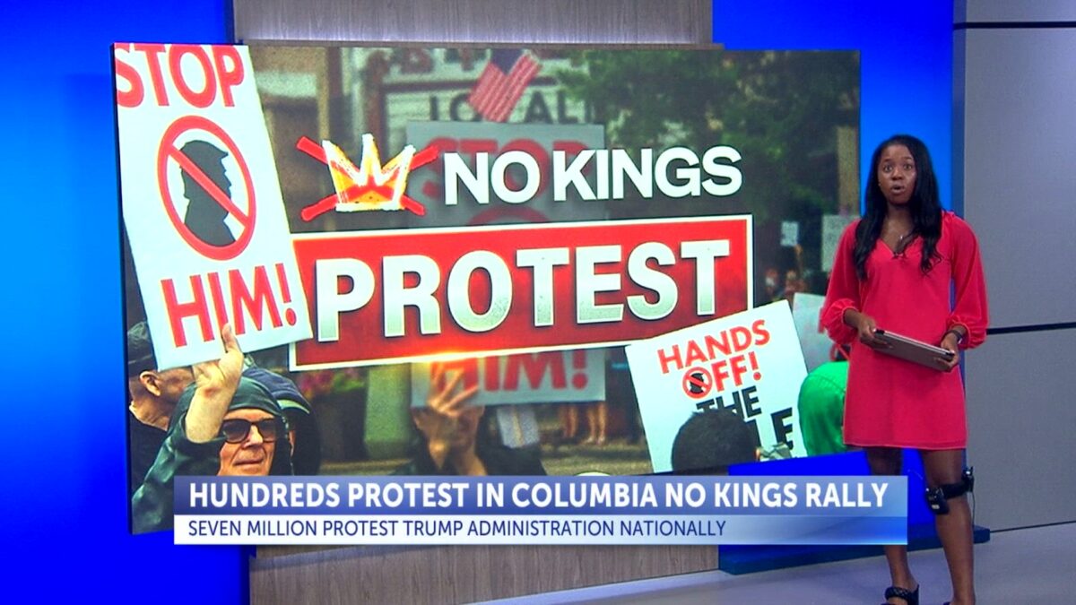 Hundreds attend Columbia’s ‘No Kings’ protest Saturday