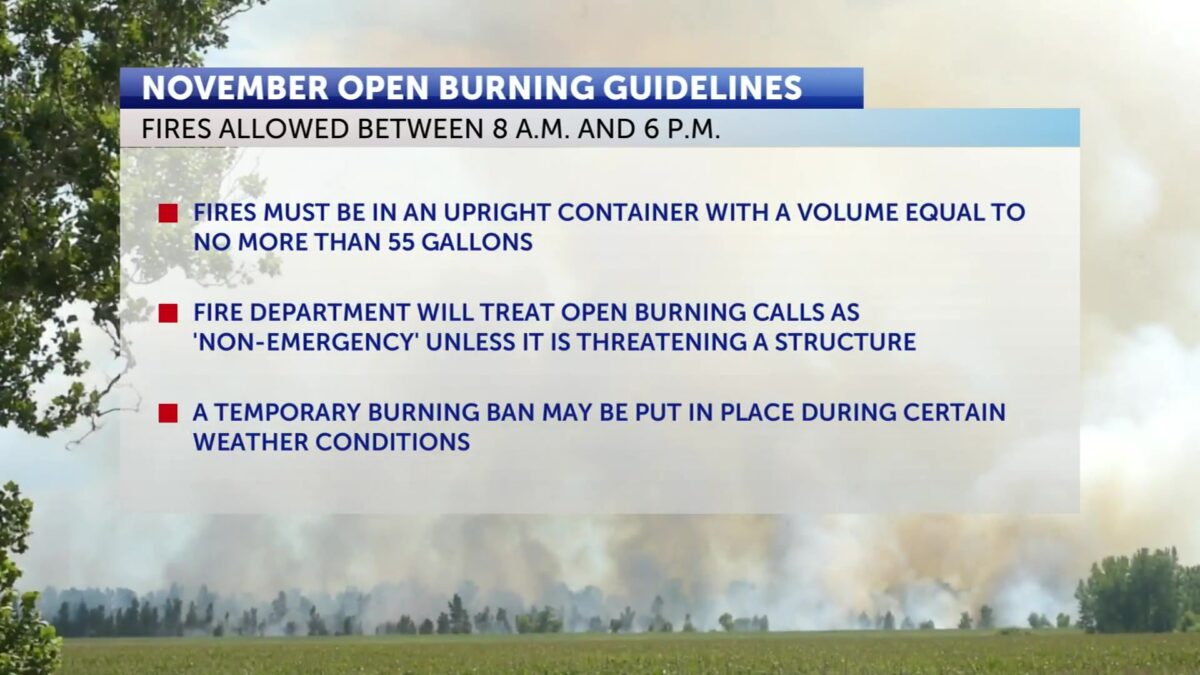 Health Department releases November open burning guidelines