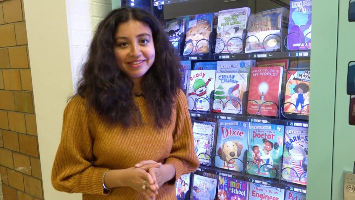 Lindbergh Elementary rewards good attendance with book vending machine