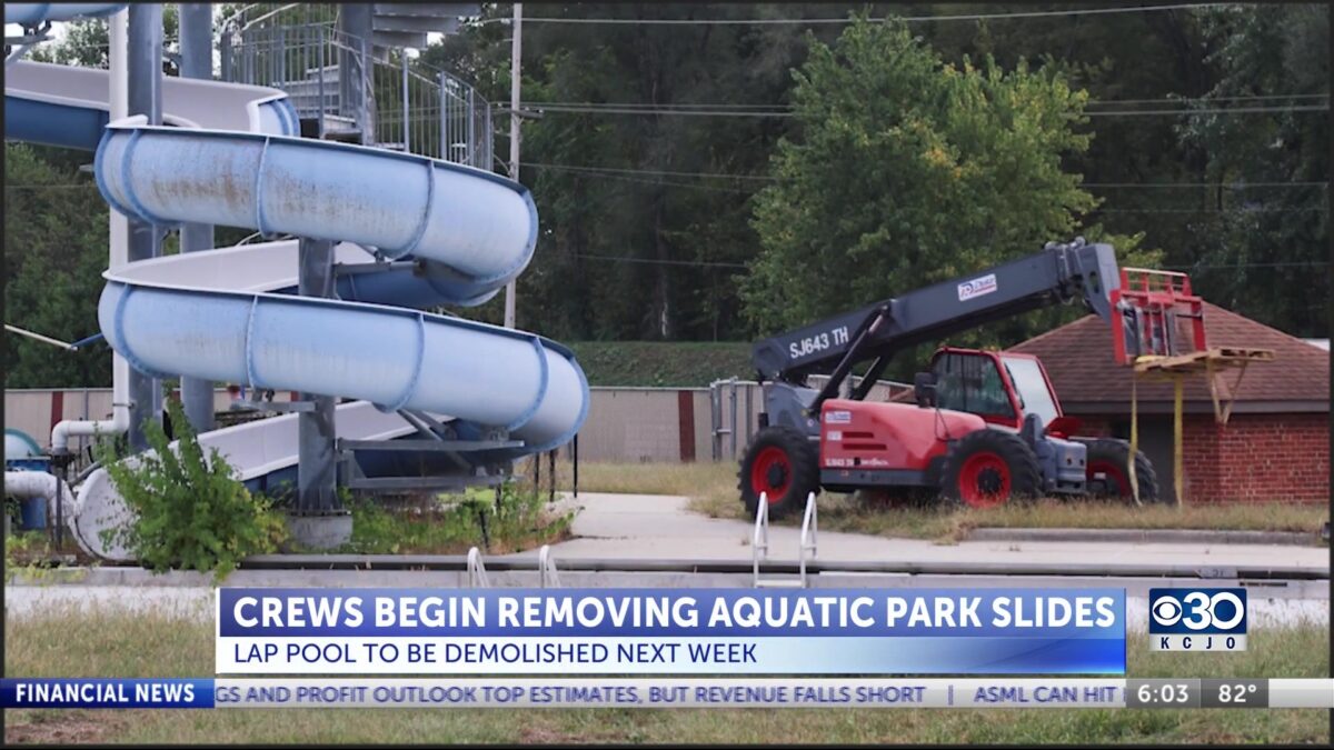 Demolition begins on Aquatic Park slides