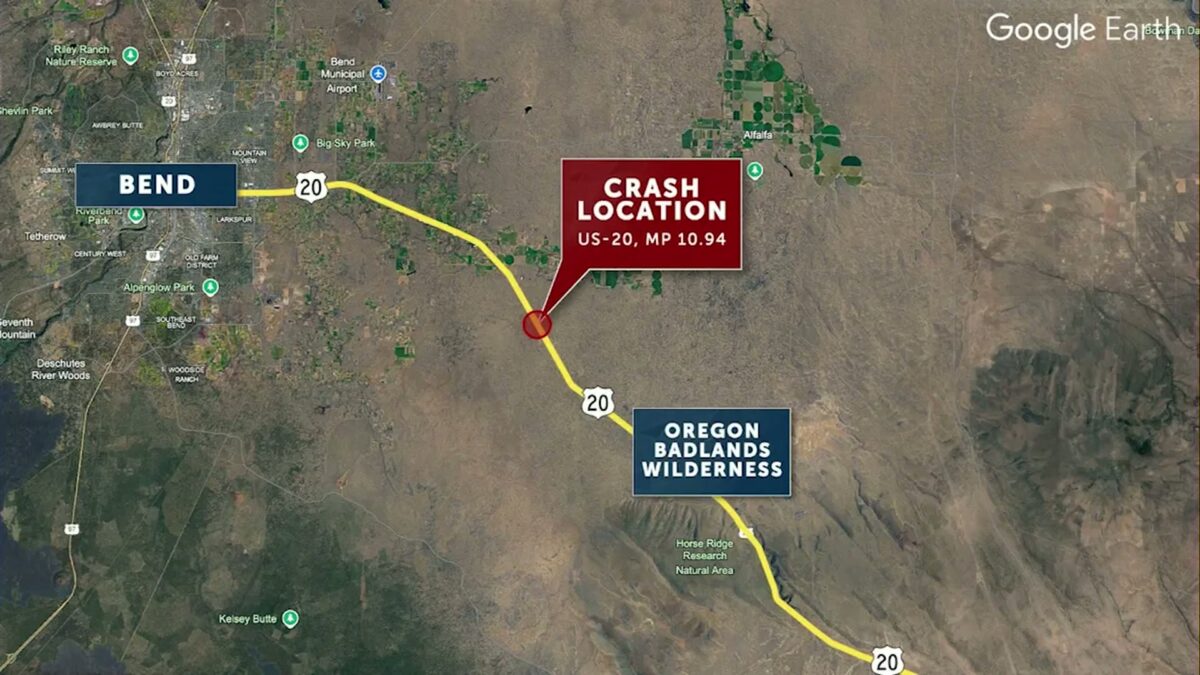 Log truck and semi collide