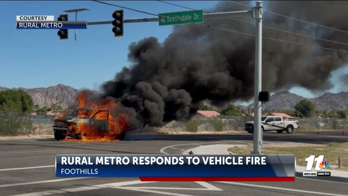 Rural Metro responds to vehicle fire in the Foothills