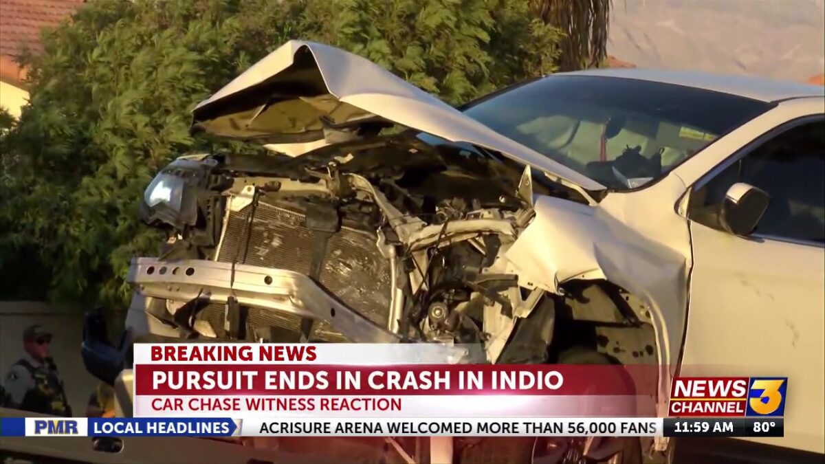 Witness describes ‘terrifying’ near-miss during chase that ended in crash near Indio-Coachella border