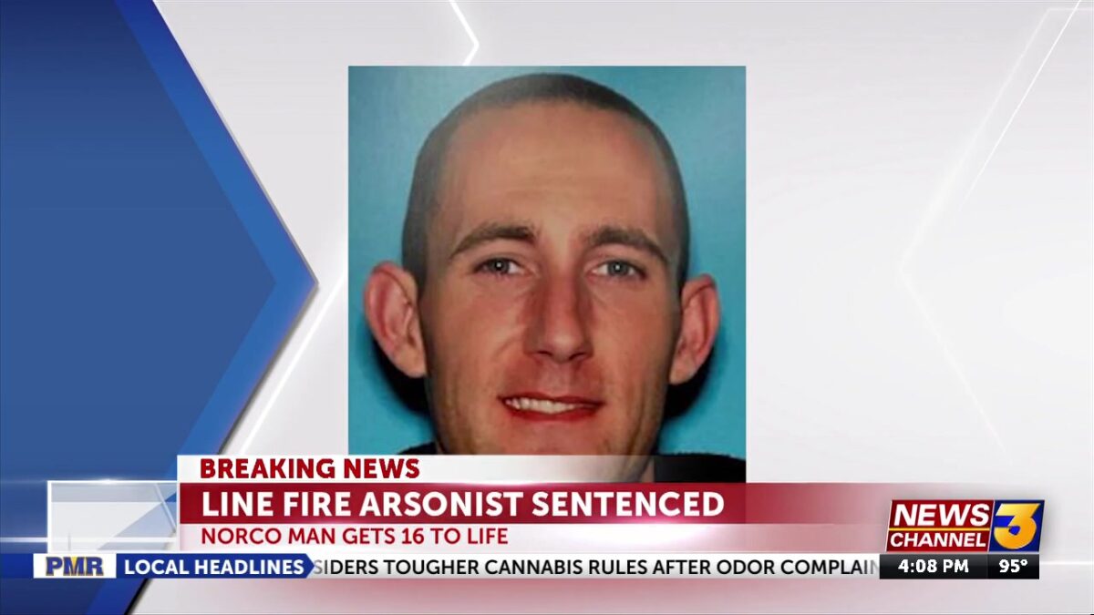 Man who started Line Fire sentenced to 16 years to life in prison