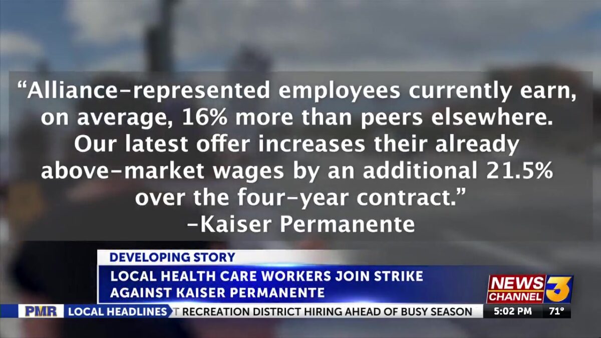 Local healthcare workers join statewide Kaiser Permanente strike