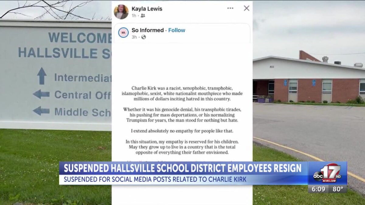 Hallsville schools staff members resign after month on leave for Charlie Kirk posts