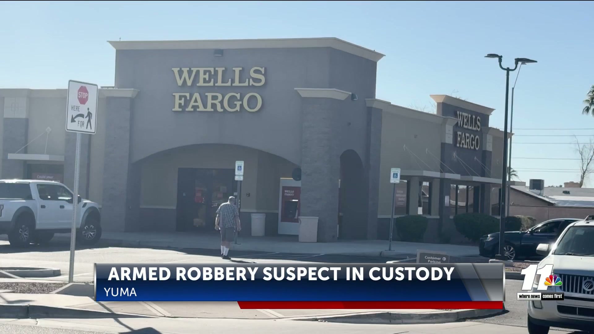 Suspect arrested for armed robbery at Wells Fargo on Avenue B