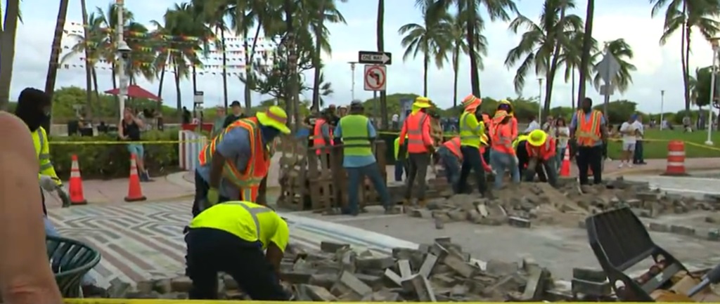 Crews from the Florida Department of Transportation arrived in Miami Beach on Sunday evening in preparation for the removal of the city's rainbow crosswalks.