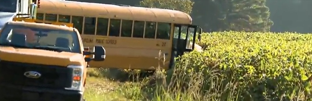 Students who were on board the bus told WRAL that the bus hit a log or tree in the middle of the road