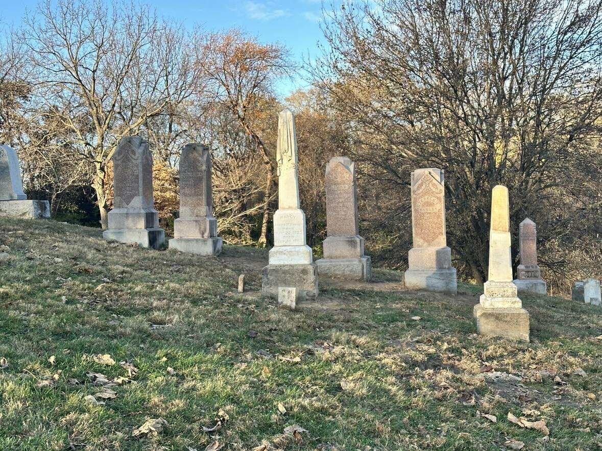 Hawley obelisks reset in King Hill Cemetery