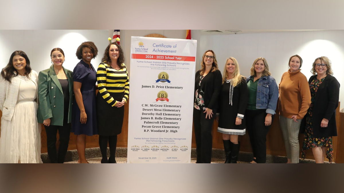 Yuma School District One schools receives letter grades from the AZSBE