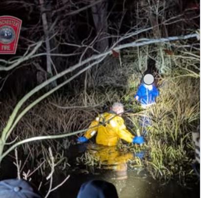 Emergency crews with the Manchester by the Sea Police successfully located and rescued a woman who was lost in a Massachusetts swamp.