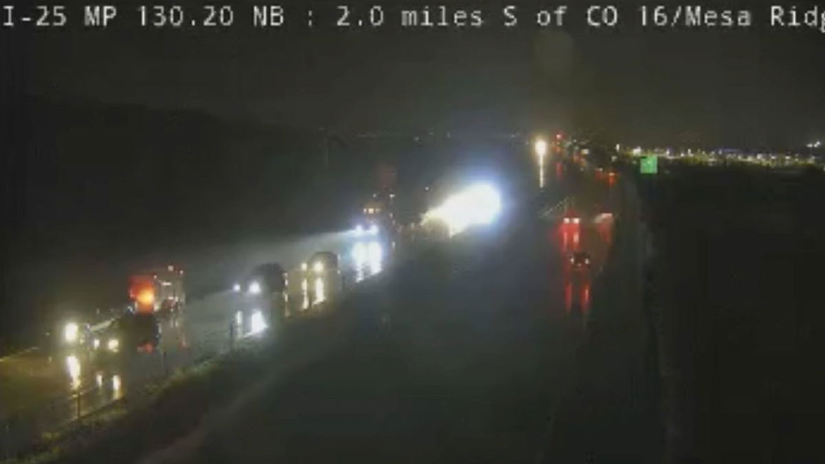 Semi-truck and Ford Focus crash casues major slowdown on southbound I-25