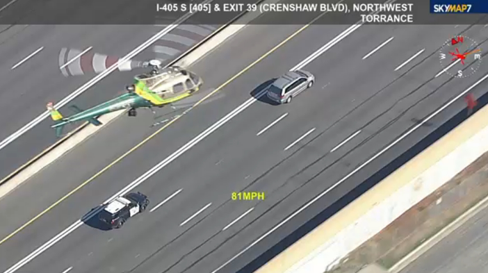 A woman led law enforcement on a chase from Ventura County to the U.S.-Mexico border Monday afternoon and then crossed into Mexico