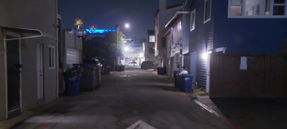 Disturbing video captured the moments that a group of teenagers on e-bikes attacked a man seemingly at random outside of a pizza shop in Hermosa Beach last week.