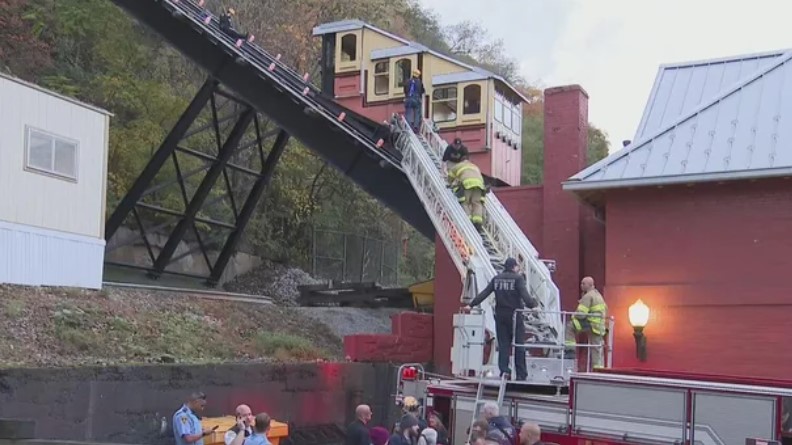 First responders rescued 27 passengers stuck on board the Monongahela Incline in Pittsburgh on Saturday afternoon