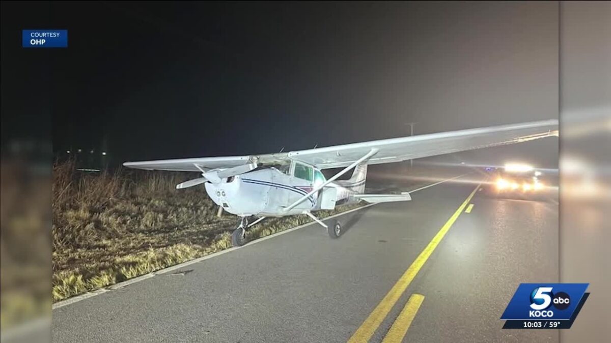A flight instructor and his 16-year-old student pilot safely landed a plane on Highway 77 in Noble County after an engine failure during a night flight.