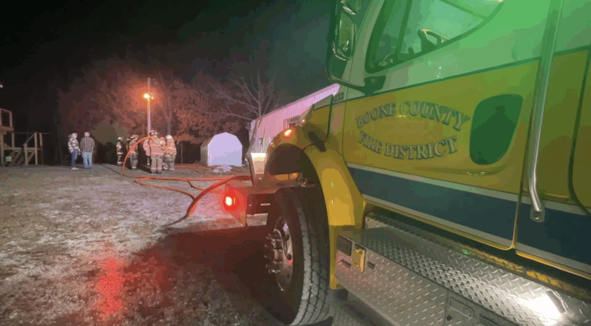 Small metal building catches fire in Boone County Sunday night; no injuries reported