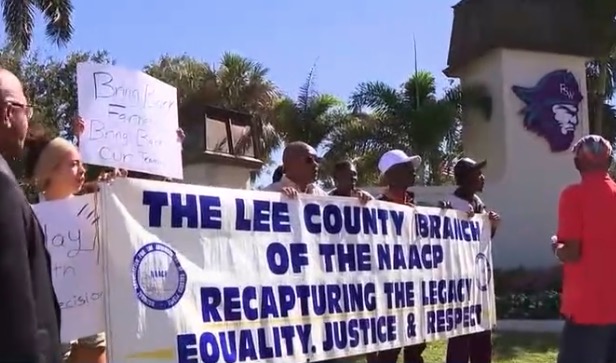 Two basketball players at Florida SouthWestern State College (FSW) are protesting their punishment after a clogged toilet overflowed