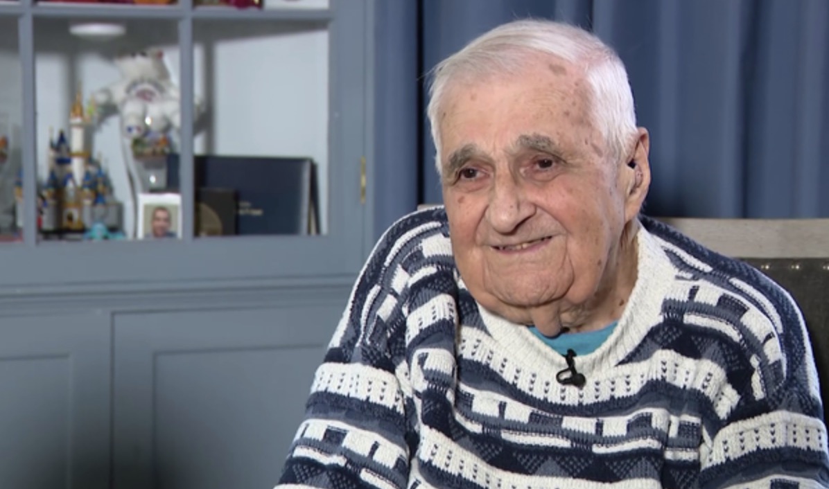 Surrounded by his family and memories stretching back a century