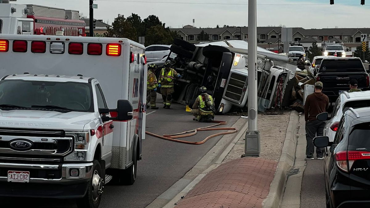 Box truck rollover crash shuts down portion of Stetson Hills Boulevard