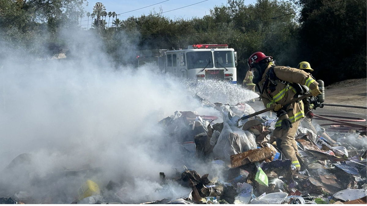 Garbage truck catches fire in Goleta