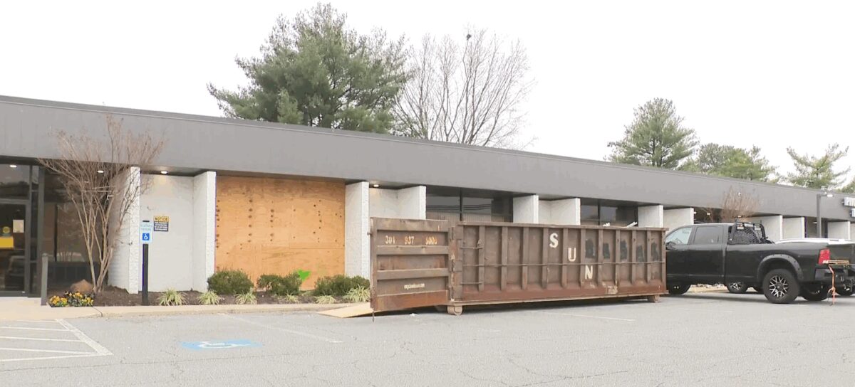A car crashes into the Maryland Primary Care Physicians' office building off Quarterfield Road in Glen Burnie while a couple in waiting room hurt.