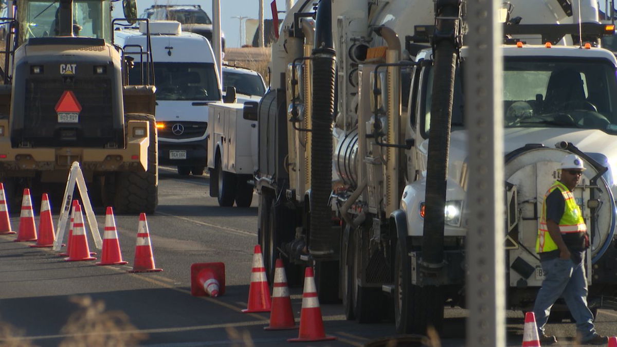 Parts of Nevada Ave closed while crews repair wastewater main break