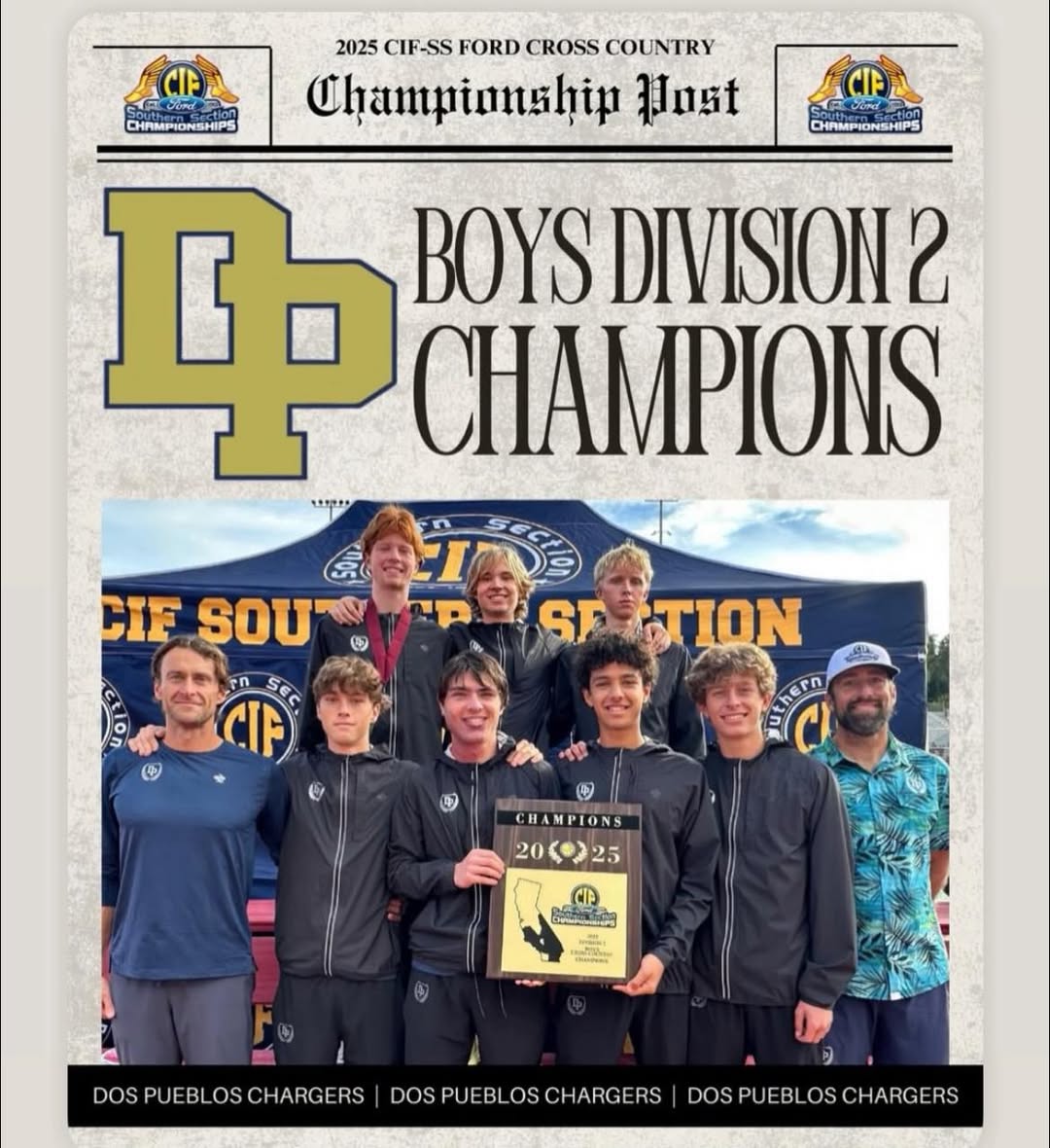 Dos Pueblos Boys Cross Country wins CIF-SS D2 title; San Marcos girls qualify for state