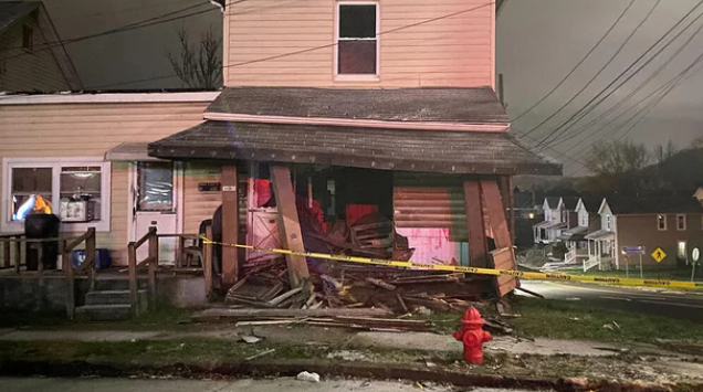 A home in the city of Butler was heavily damaged when a vehicle slammed into the front of the building during a police chase.