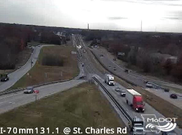 Lane of eastbound Interstate 70 closed at St. Charles Road