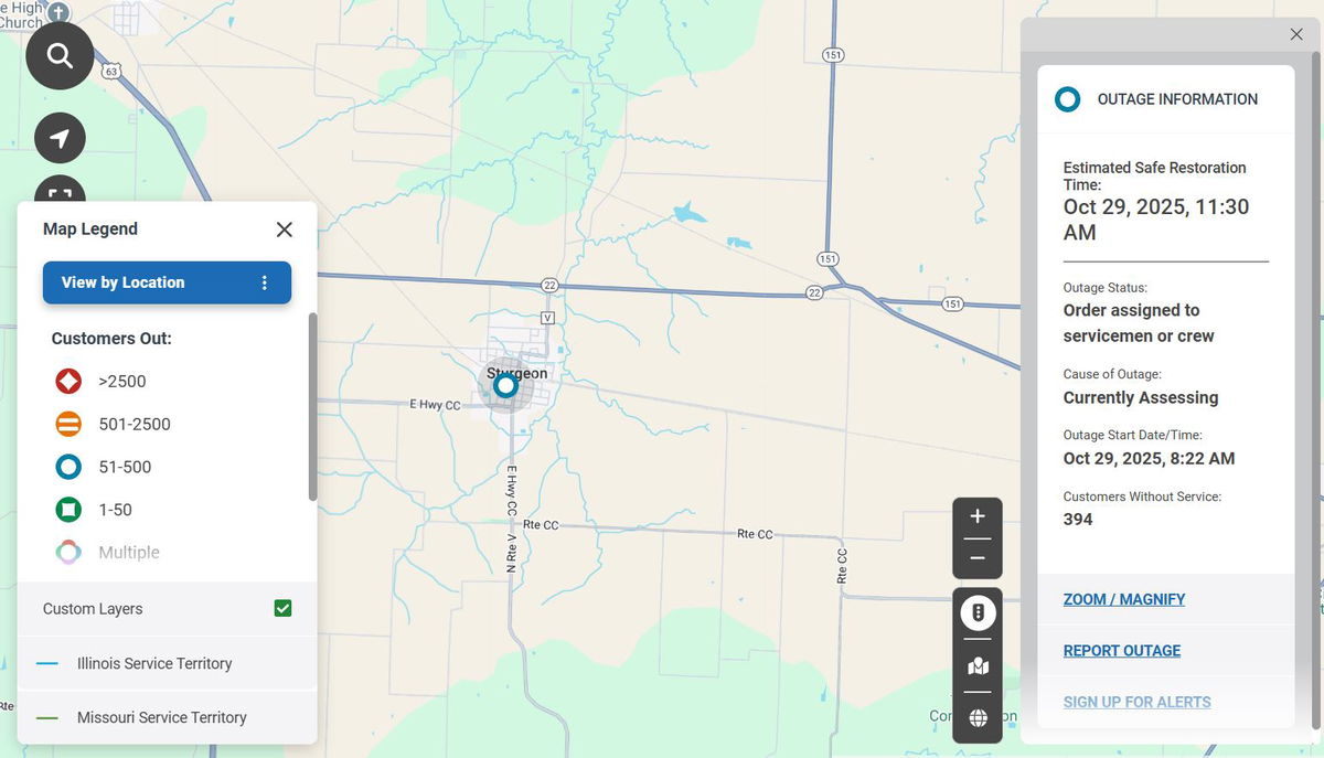Tree damages pole on windy day