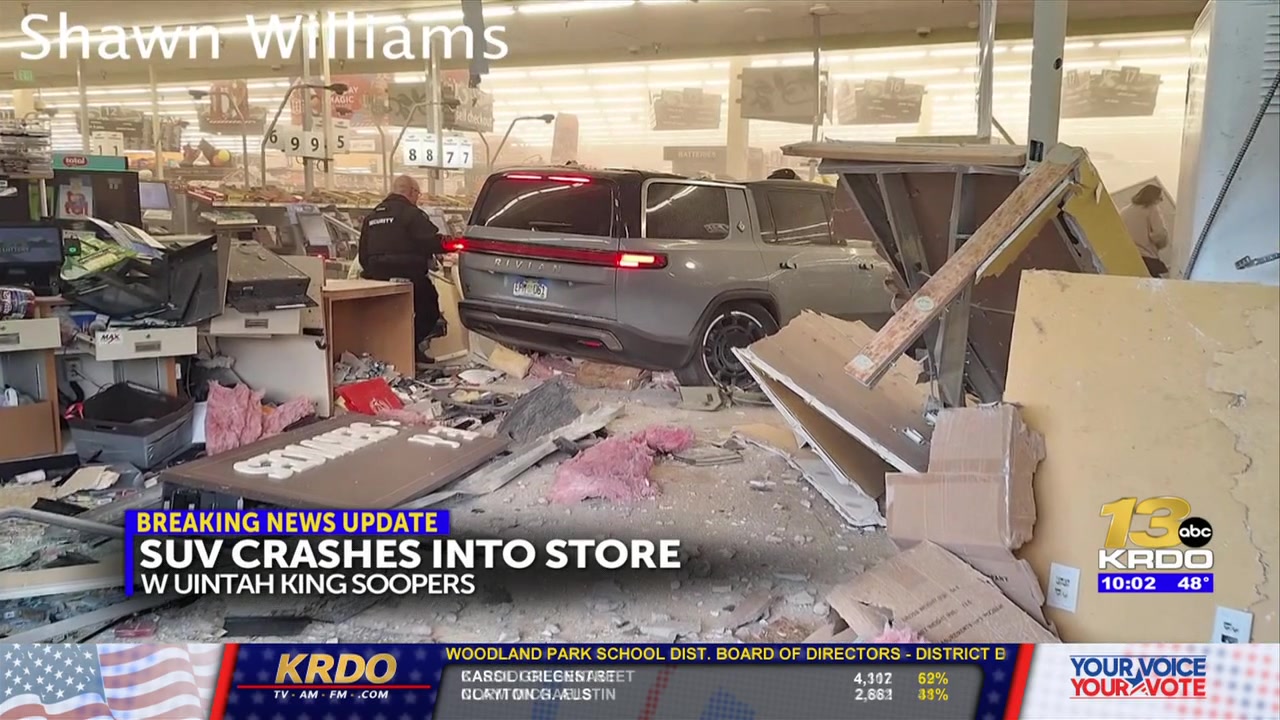 POLICE: Car crashes into King Soopers off Uintah Street Tuesday in Colorado Springs