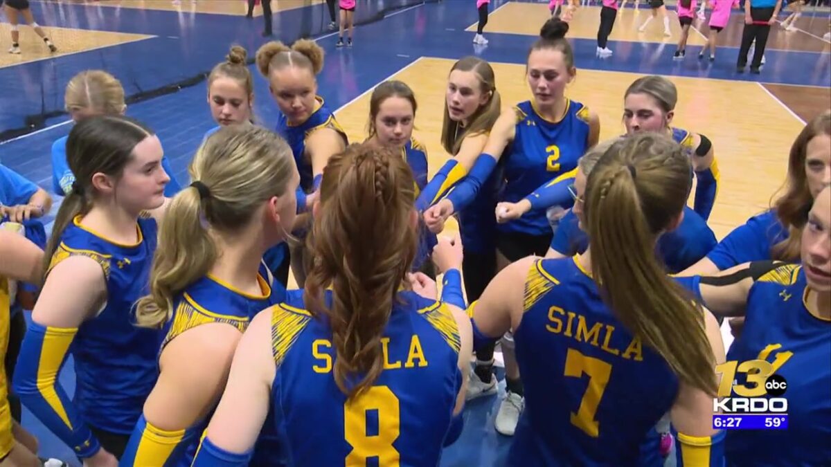 The Simla girls’ volleyball team advances in the Class 2A state tournament
