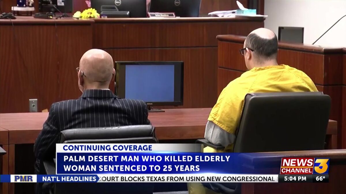 Palm Desert man who beat elderly woman to death sentenced to 25 years to life in prison