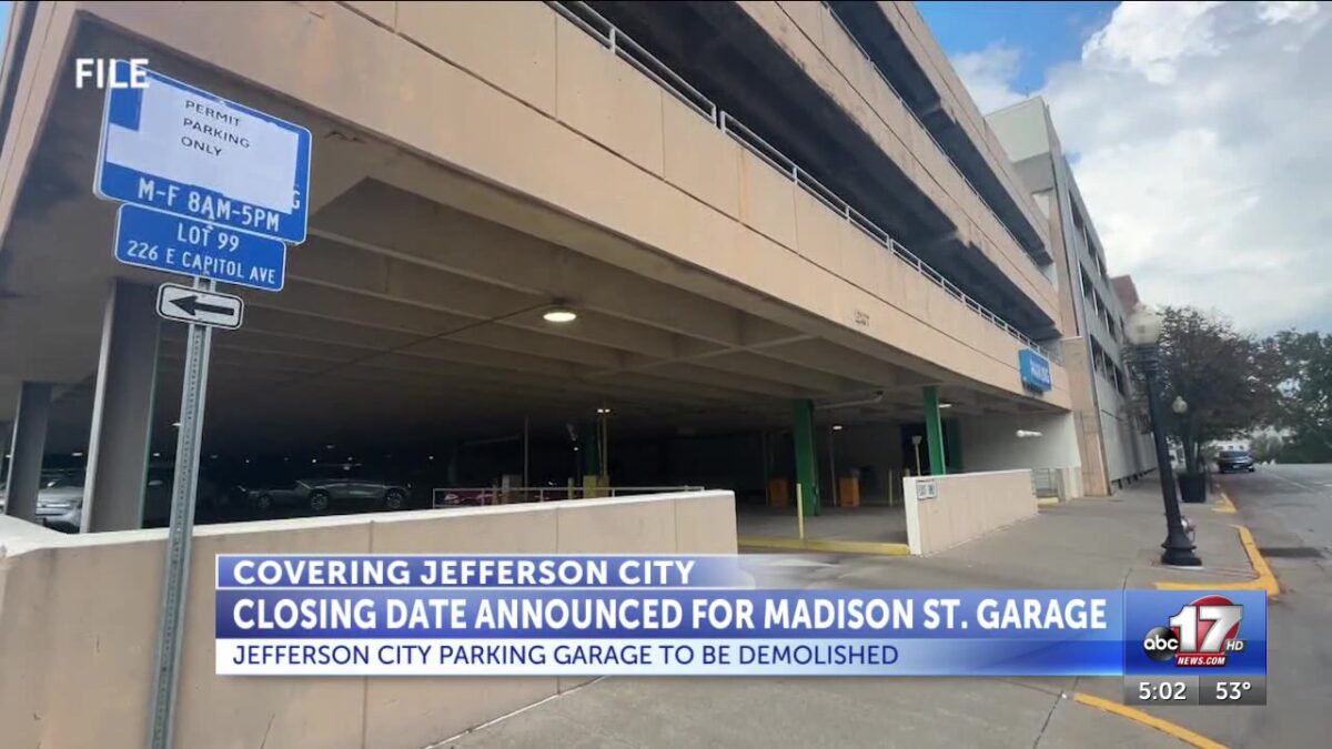 Madison Street Garage in downtown Jefferson City to close Dec. 29