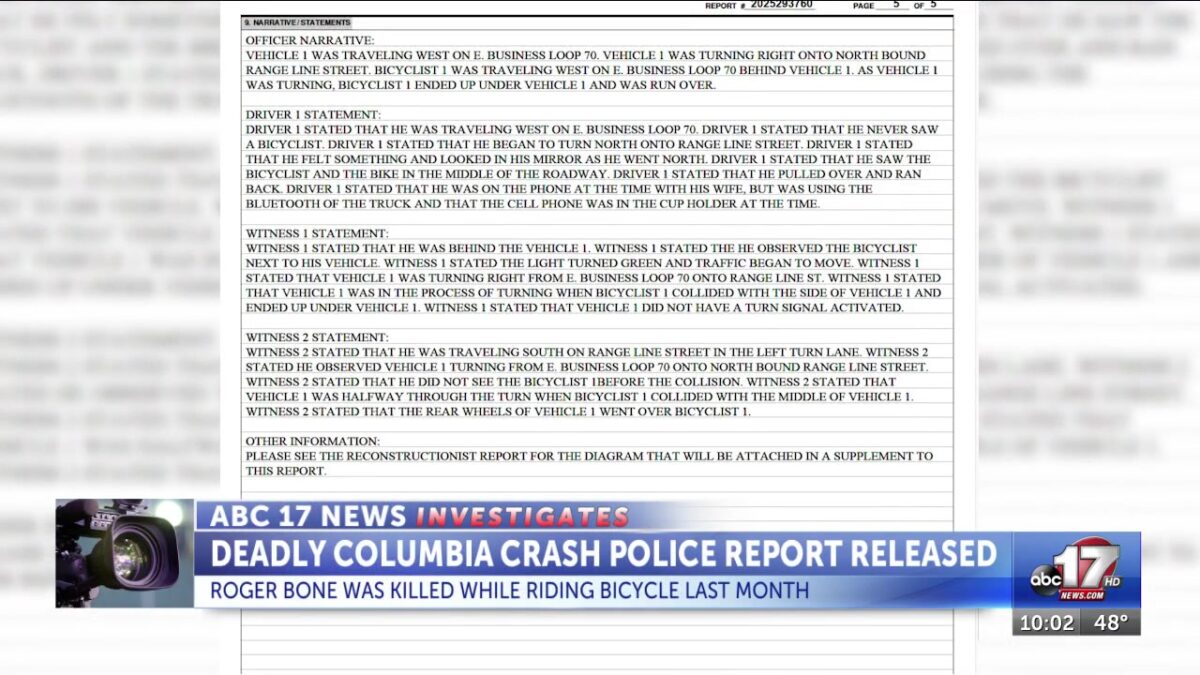 Crash report claims driver of truck involved in deadly Business Loop 70 crash was using Bluetooth for phone call