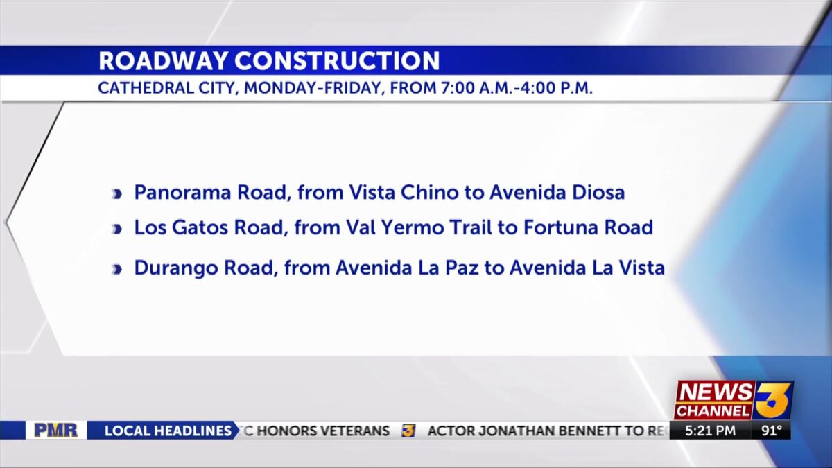 Traffic Alert: Pavement project begins at several key streets in Cathedral City
