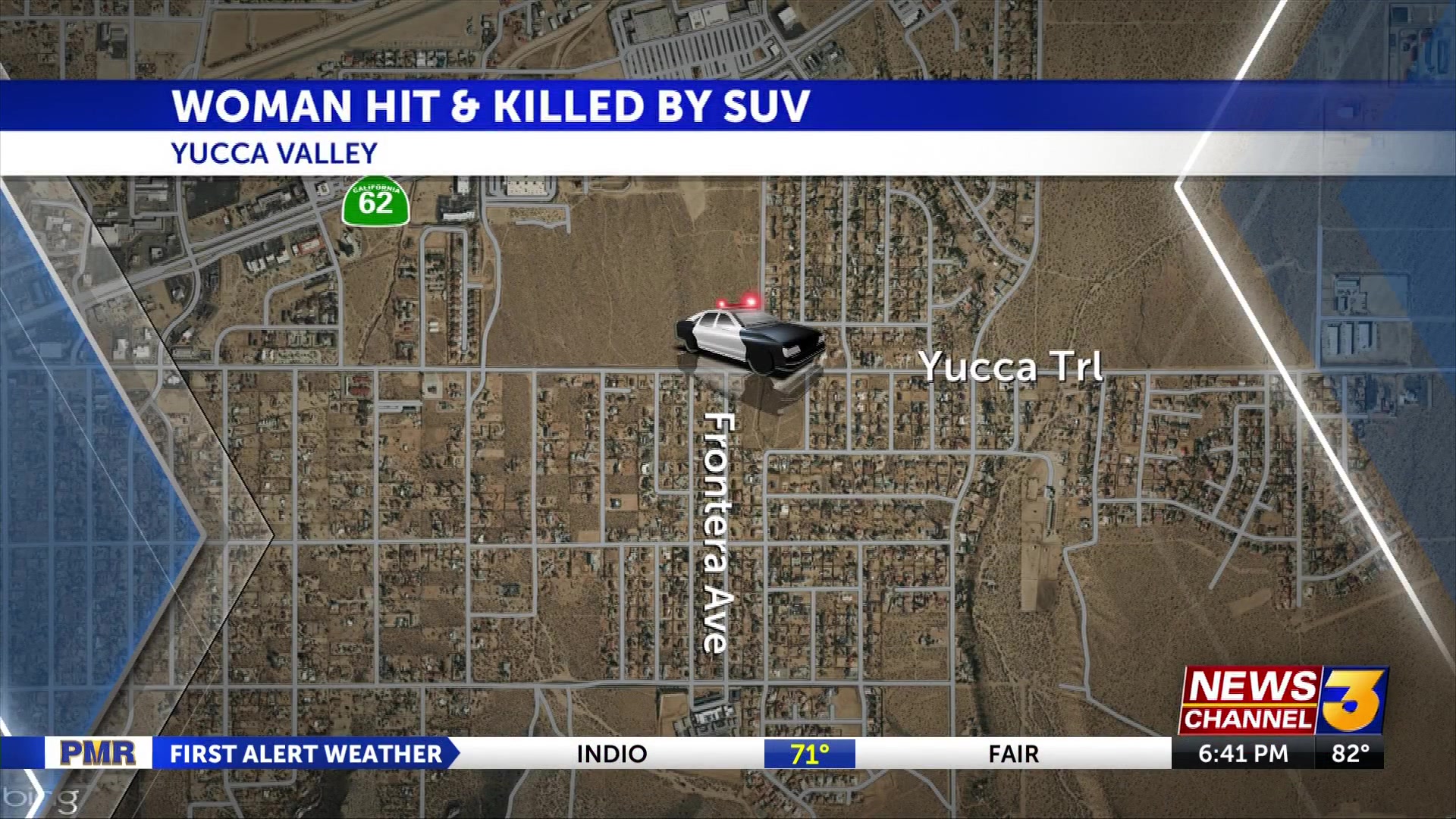 Woman in electric wheelchair killed after being struck by vehicle in Yucca Valley