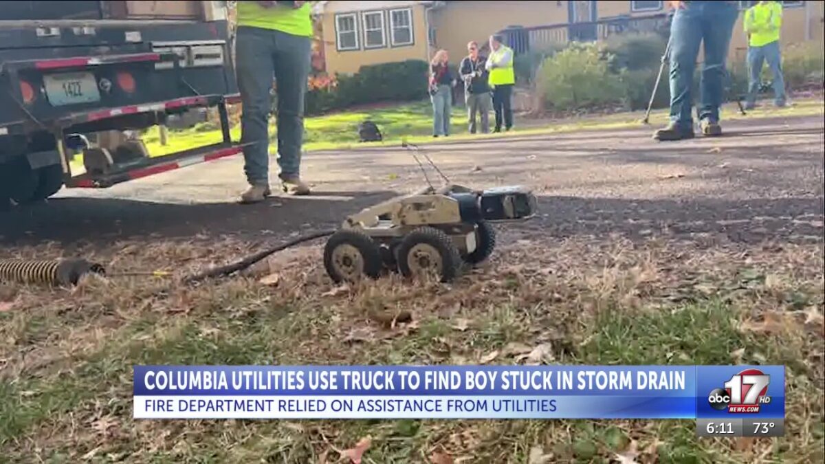 Mini video camera truck used to find child stuck in central Columbia storm sewer