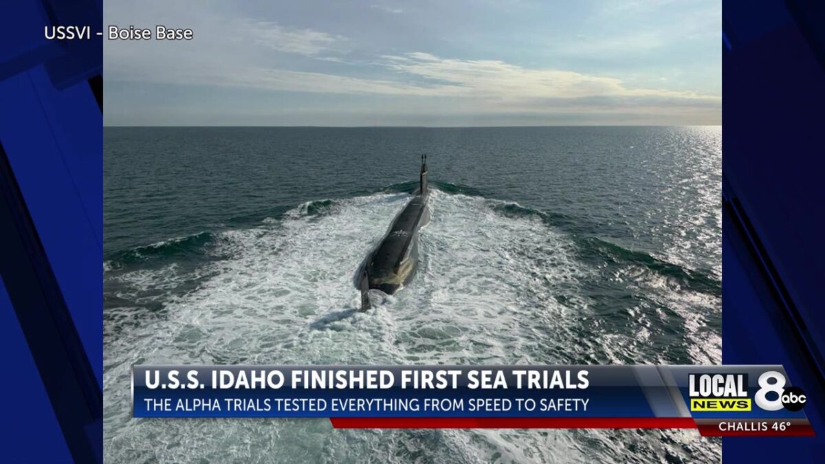 Nuclear submarine USS Idaho hits the water