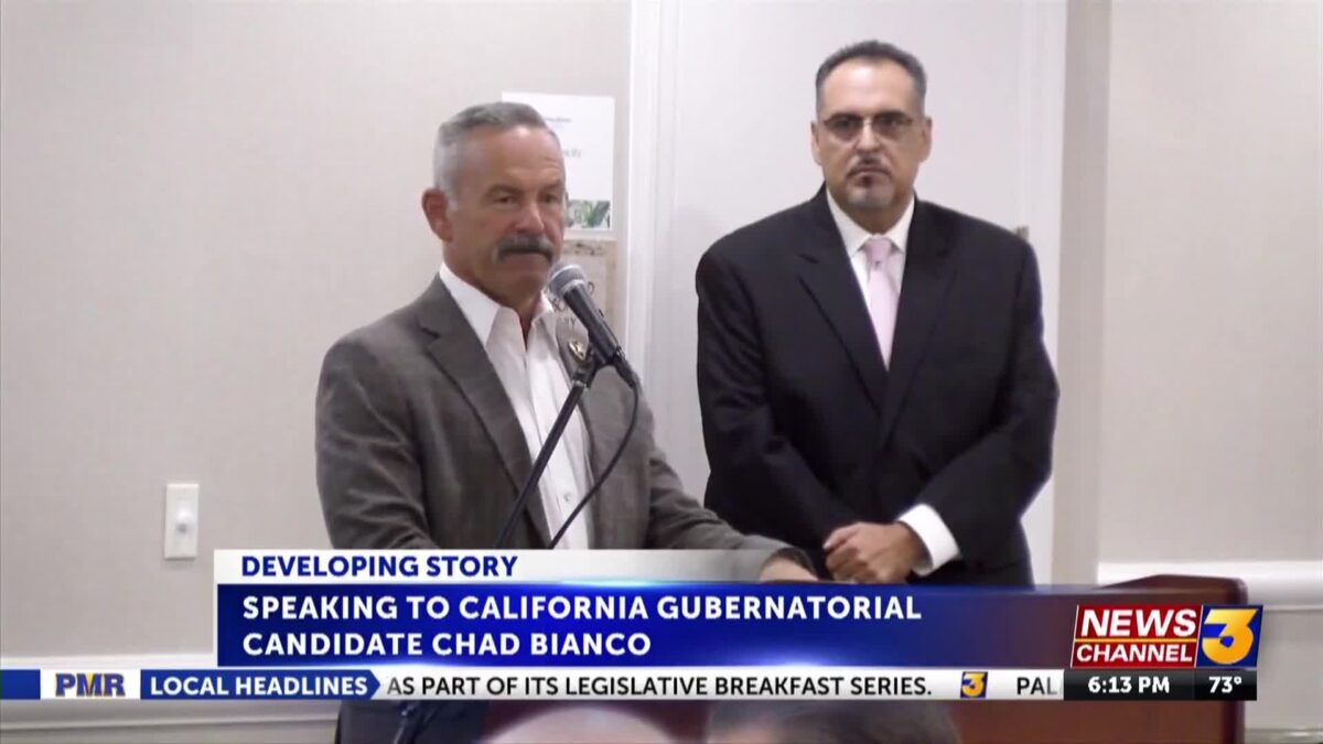 Legislative breakfast featuring California gubernatorial candidate Chad Bianco