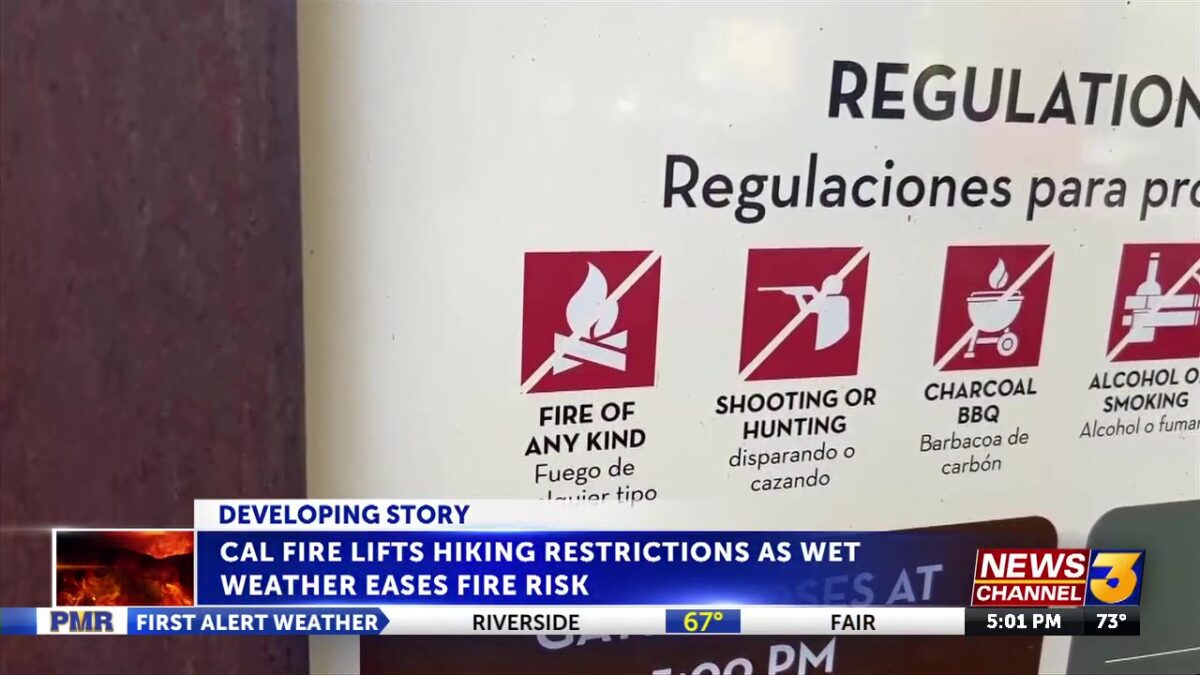 CAL FIRE lifts hiking restrictions as wet weather eases fire risk