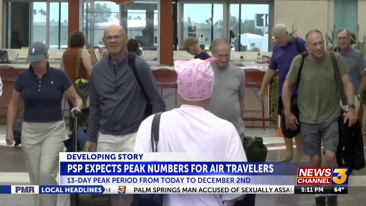 Palm Springs International Airport shares tips for travelers ahead of busy Thanksgiving travel period