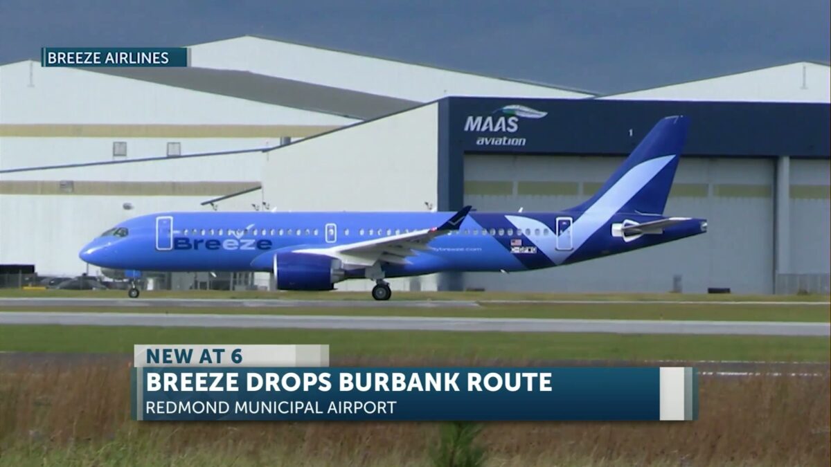 Breeze Airways calls off planned Redmond-to-Burbank nonstop flights; Alaska Airlines steps in to fill the gap